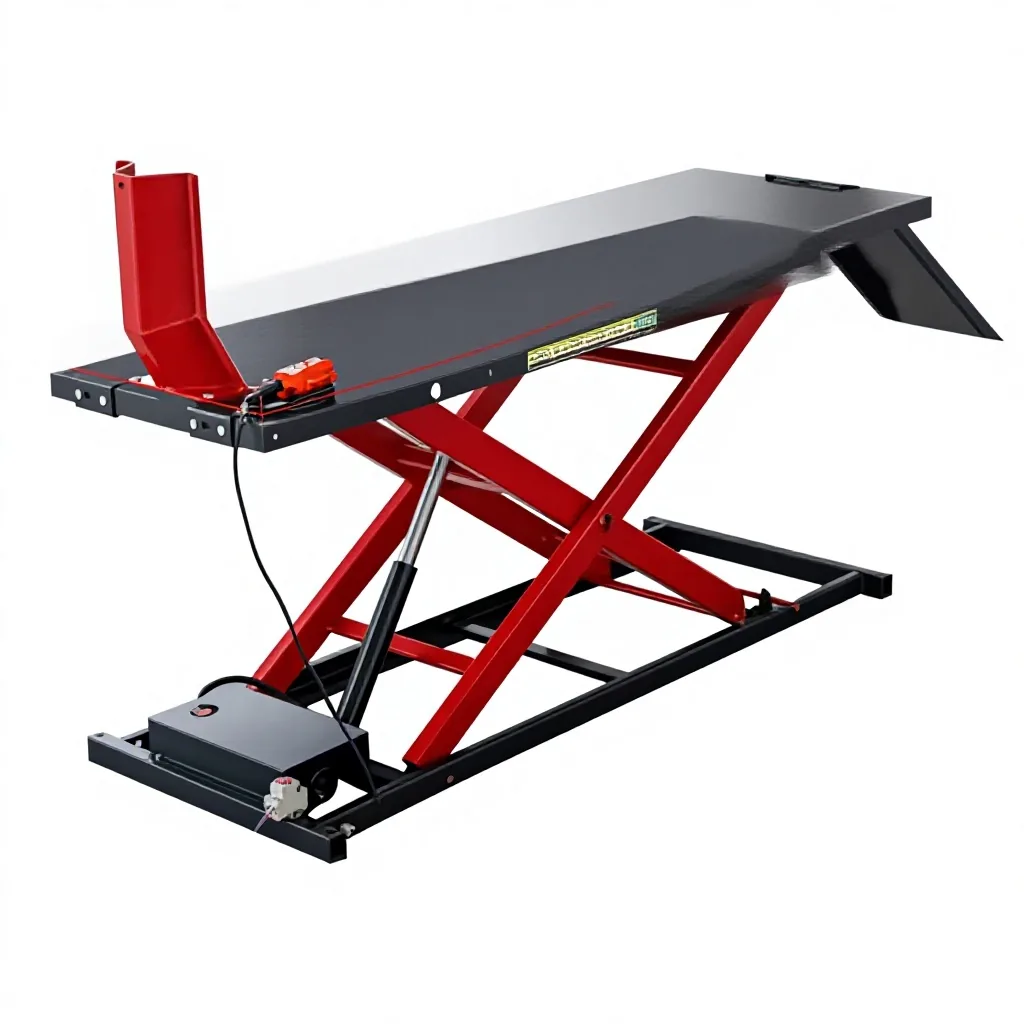 700 kg Mobile Low-Profile Scissor Lift for Motorcycle and Small Car Work