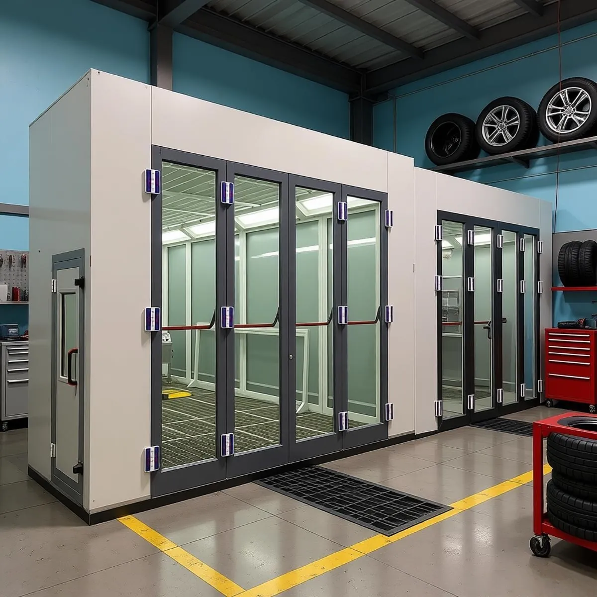 XINYUAN 7.0 x 5.0 m Electric Spray Booth with LED Lighting 14 kW