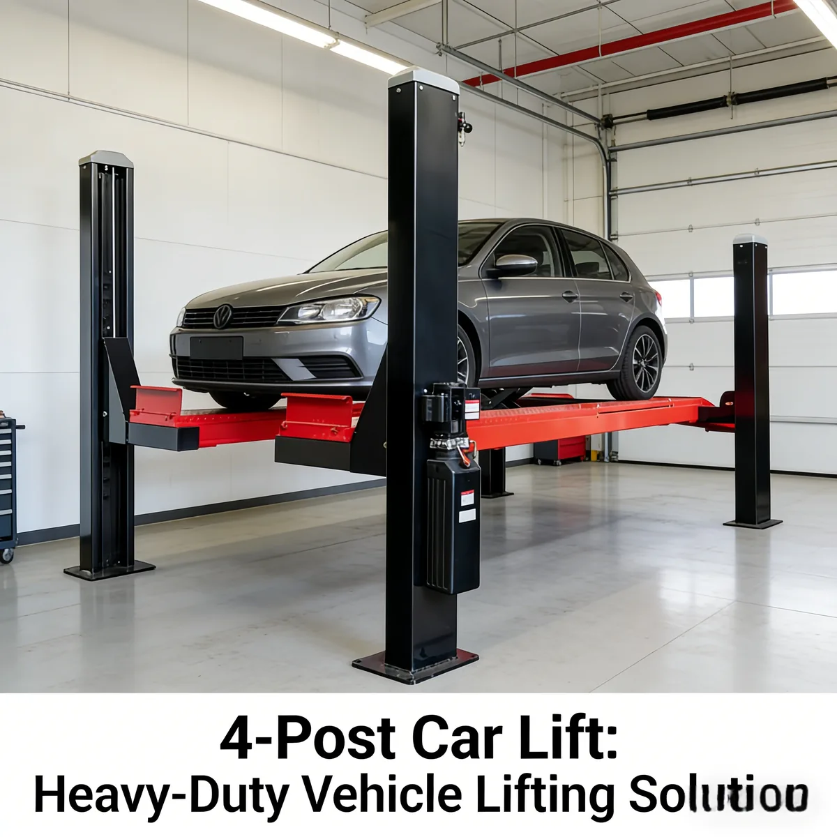 Four Post Lift 4 t with 1700 mm Rise for Wheel Alignment Work