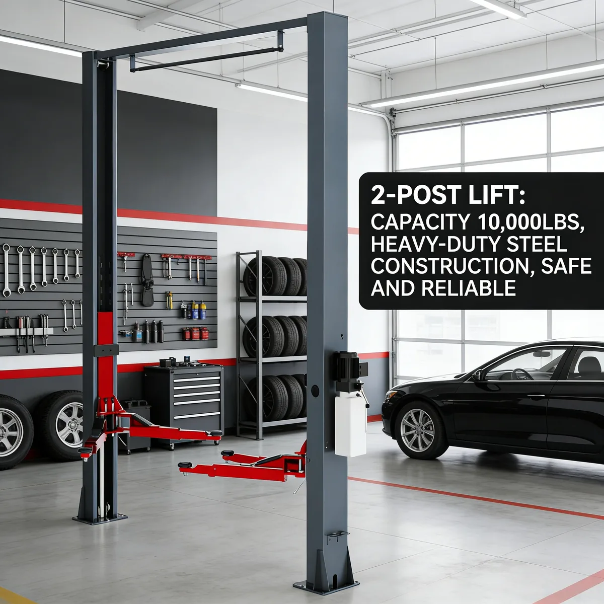 Gantry Two Post Lift 4 t with Manual Double Unlock and 1850 mm Rise
