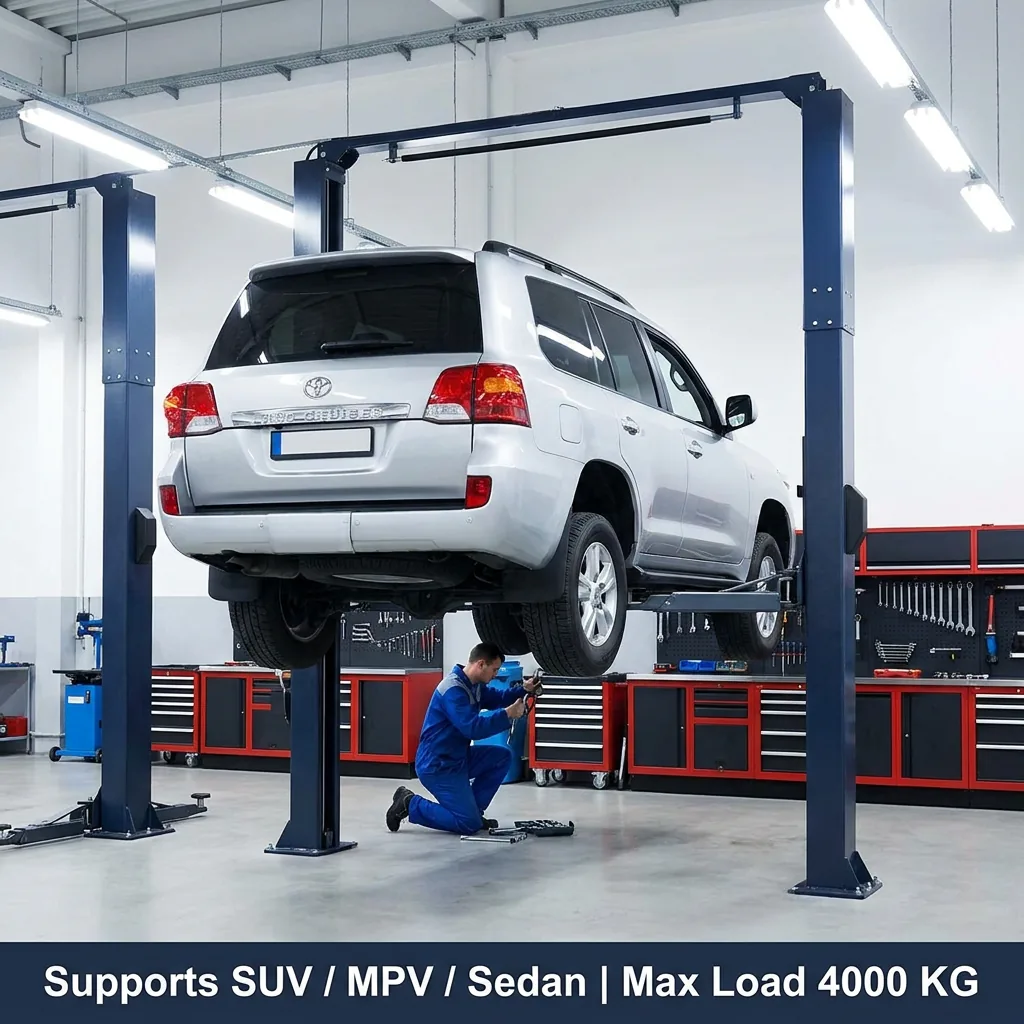 Single-Cylinder 4 t Two Post Lift 1850 mm with Electric Drive